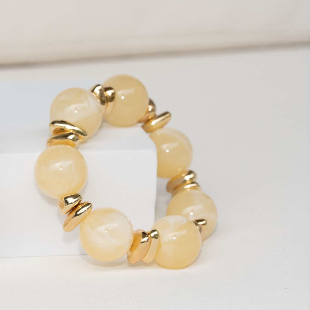 Chunky Perlenarmband bernsteinfarben