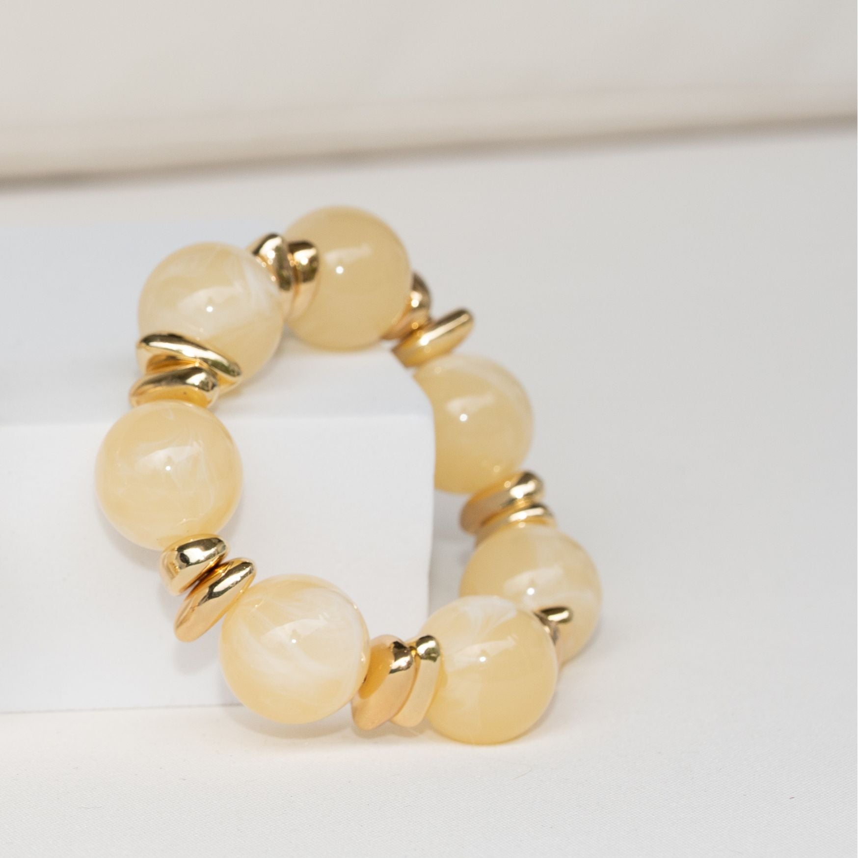 Chunky Perlenarmband bernsteinfarben