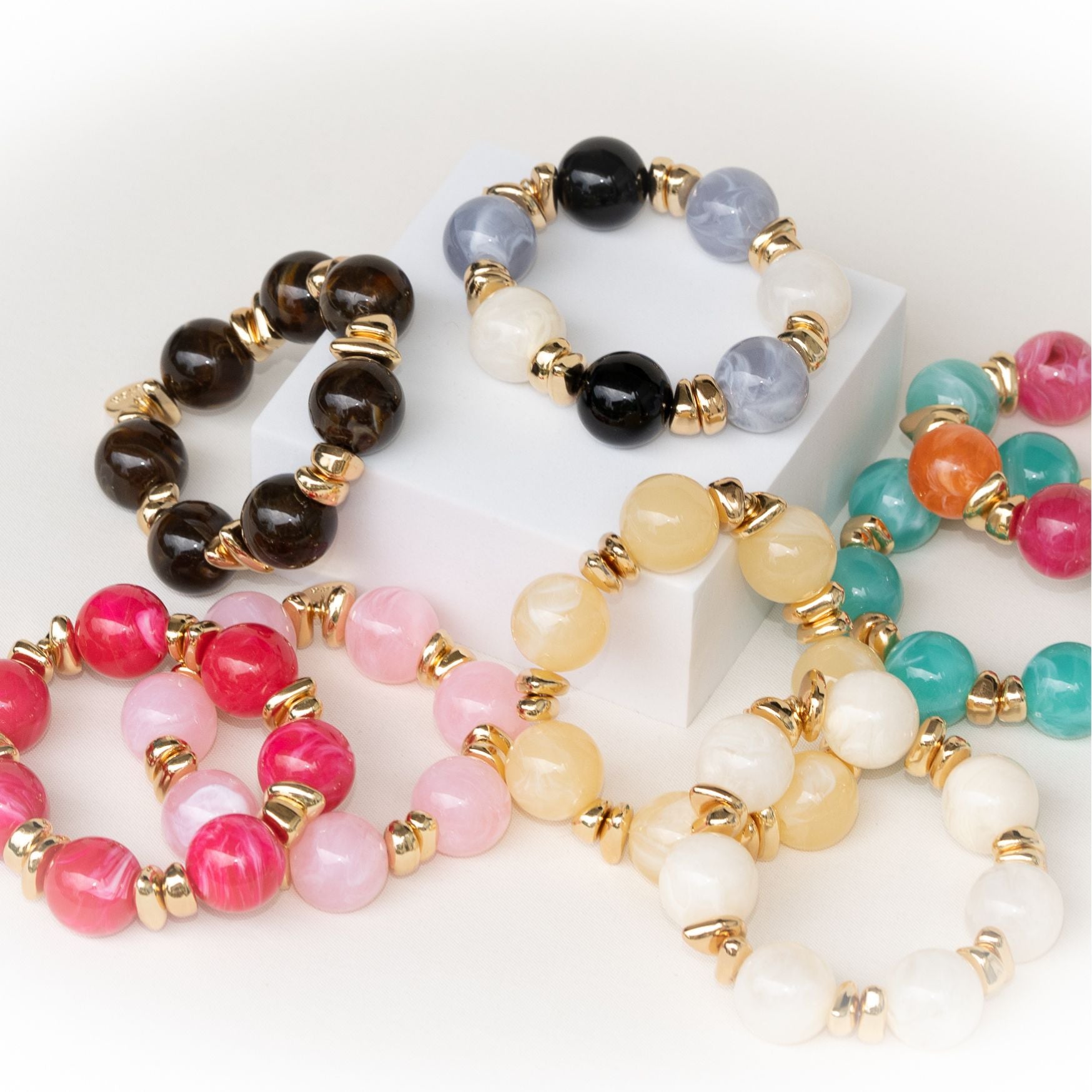 Chunky Perlenarmband mehrfarbig