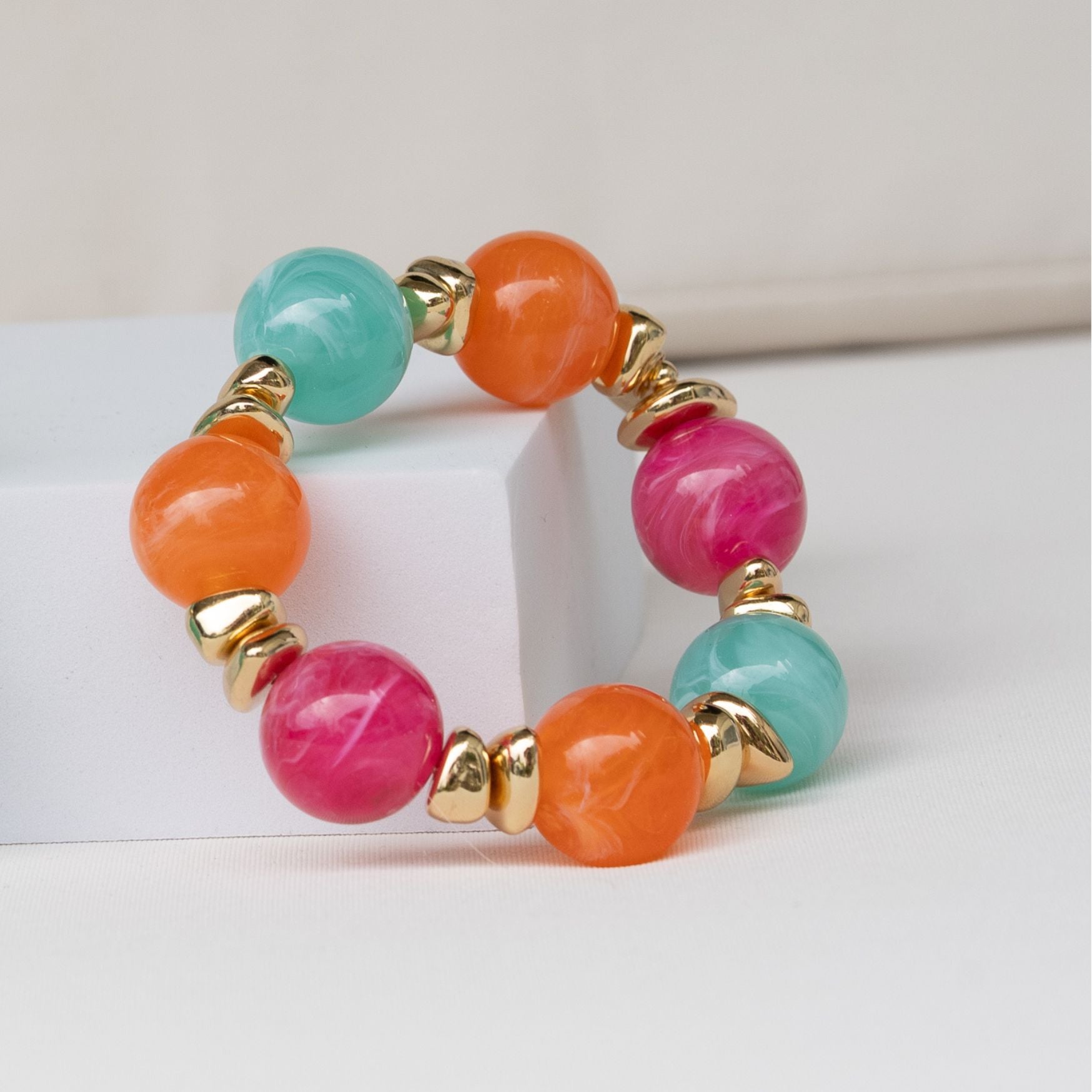 Chunky Perlenarmband mehrfarbig