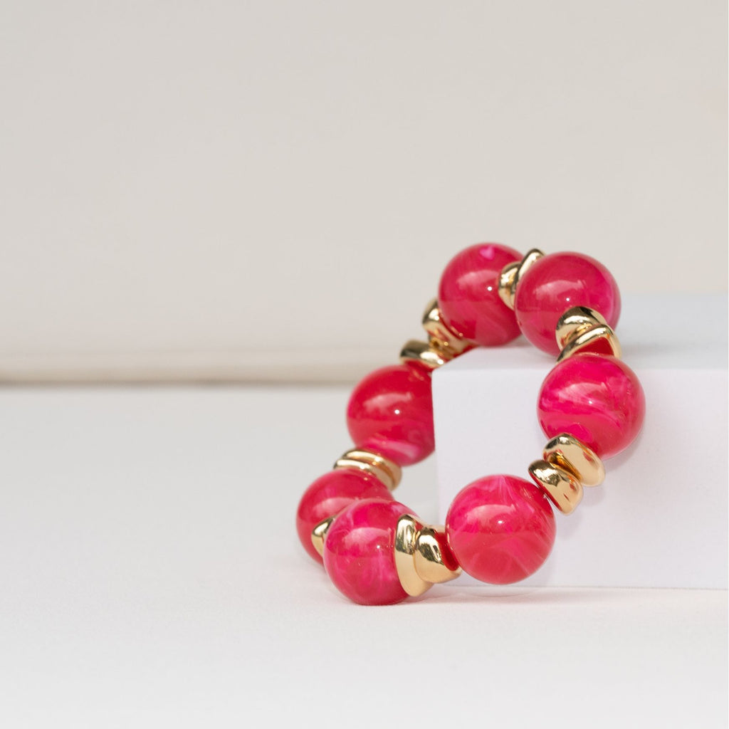 Chunky Perlenarmband pink