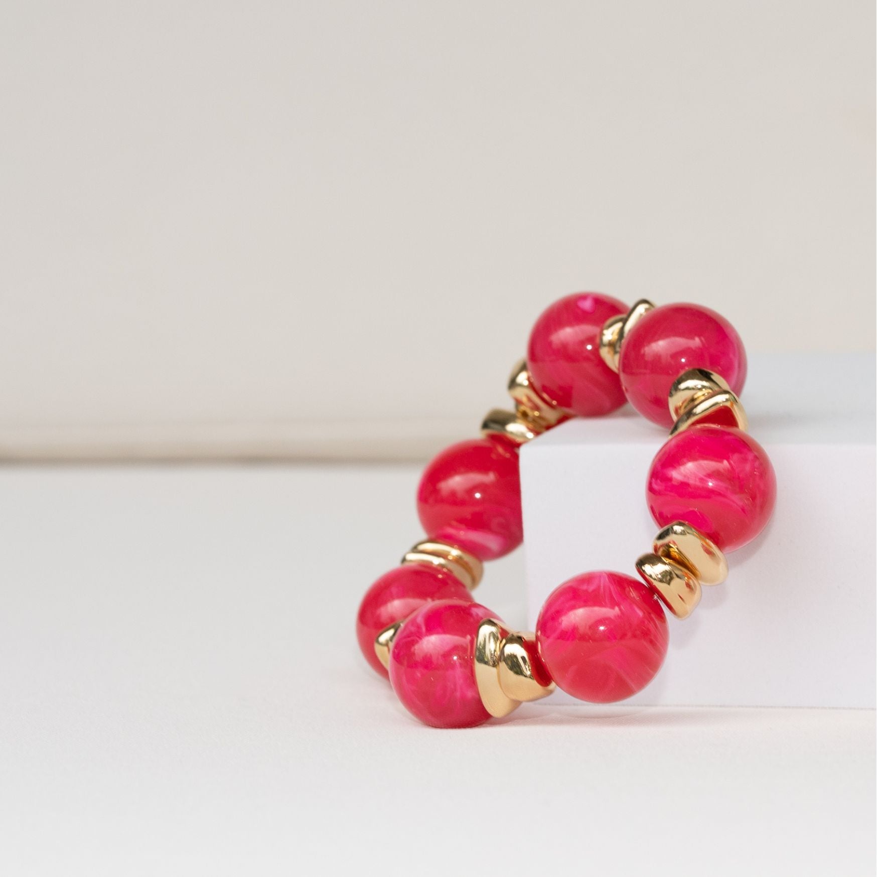 Chunky Perlenarmband pink