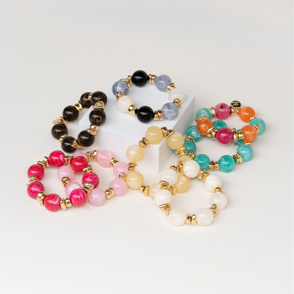 Chunky Perlenarmband mehrfarbig